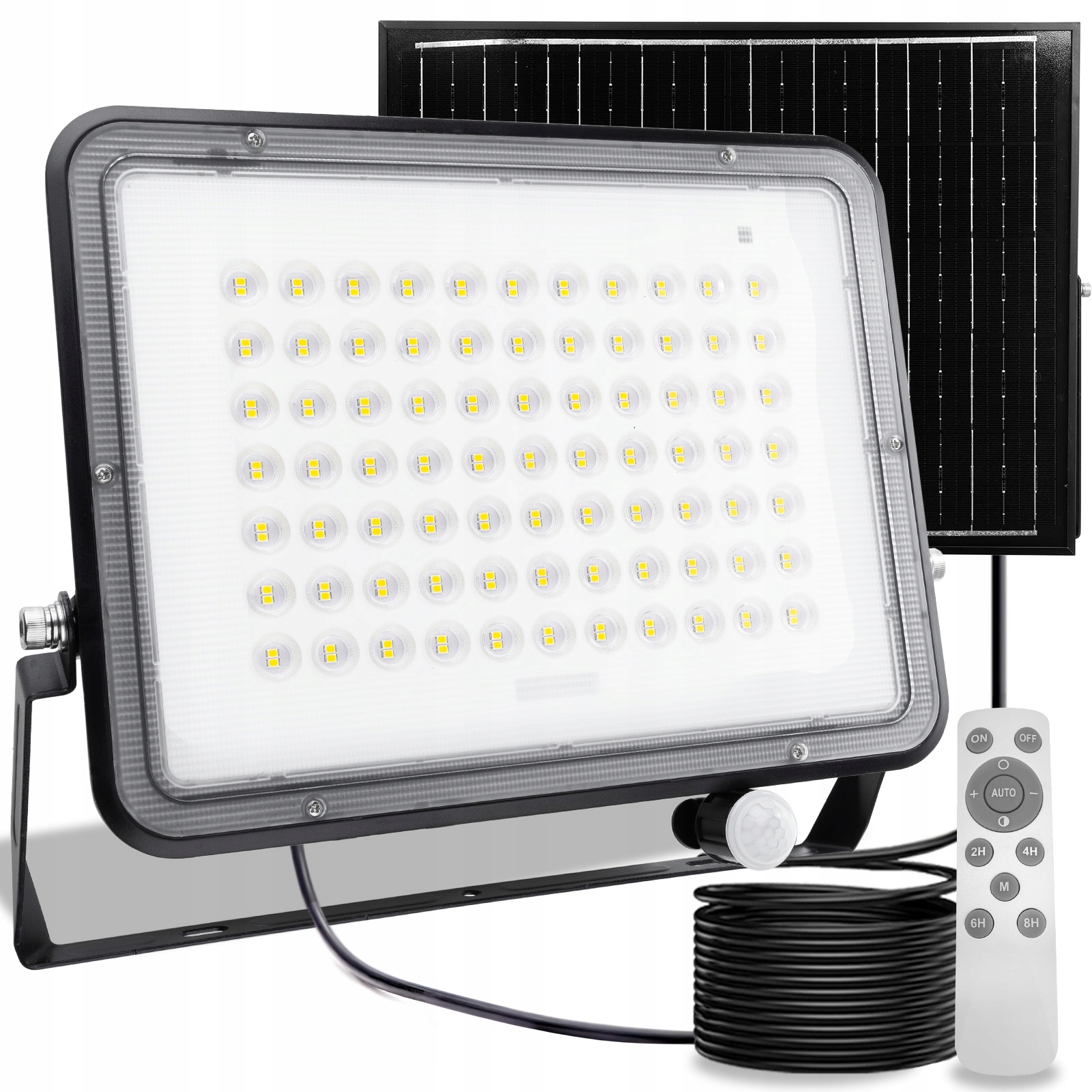 Solární Led reflektor Halogen 300W Zahradní lampa IP65 Pir senzor Dálkové ovládání