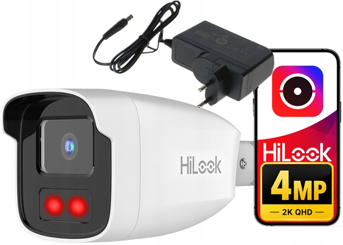 Ip kamera IPCAM-B4-50IR Ir 50 m 4MPx HiLook od Hikvision Napájací adaptér