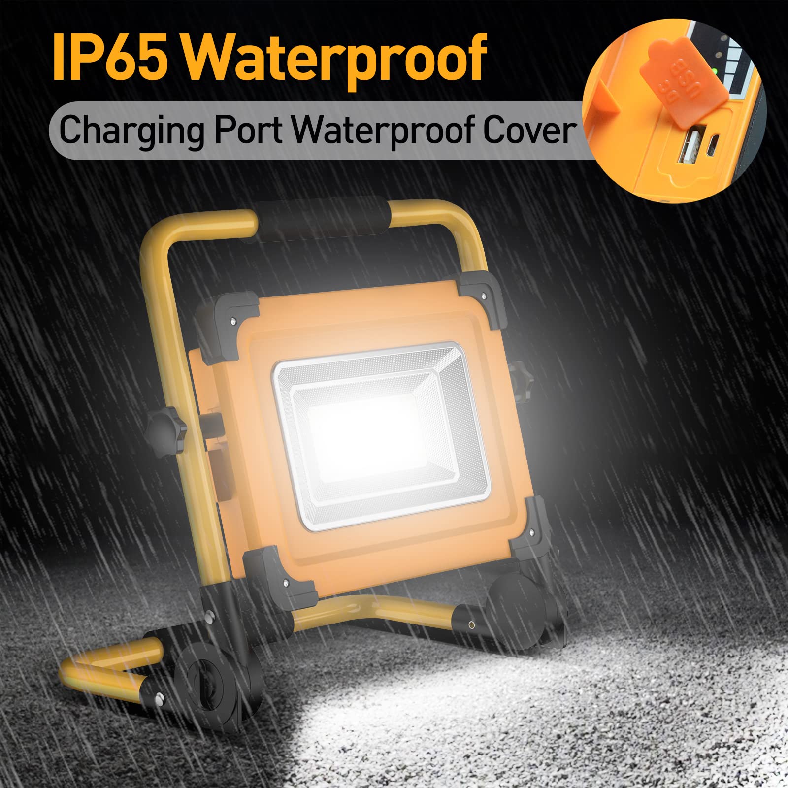 SOLAR LED Lampa Robocza Akumulatorowa 120 LED USB 4 Tryby Wodoodporna — miniatura 6