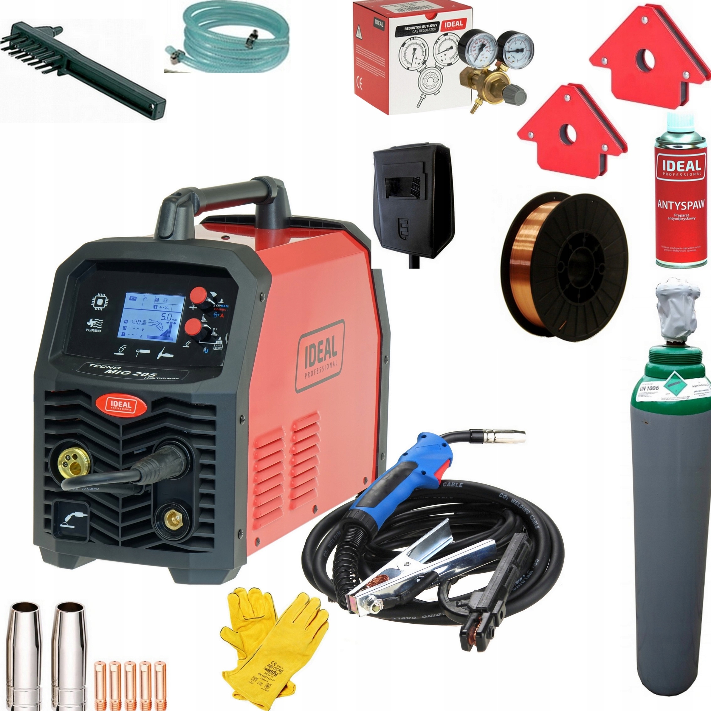 @Spawarka Ideal Migomat Tecnomig 205 LCD Zestaw