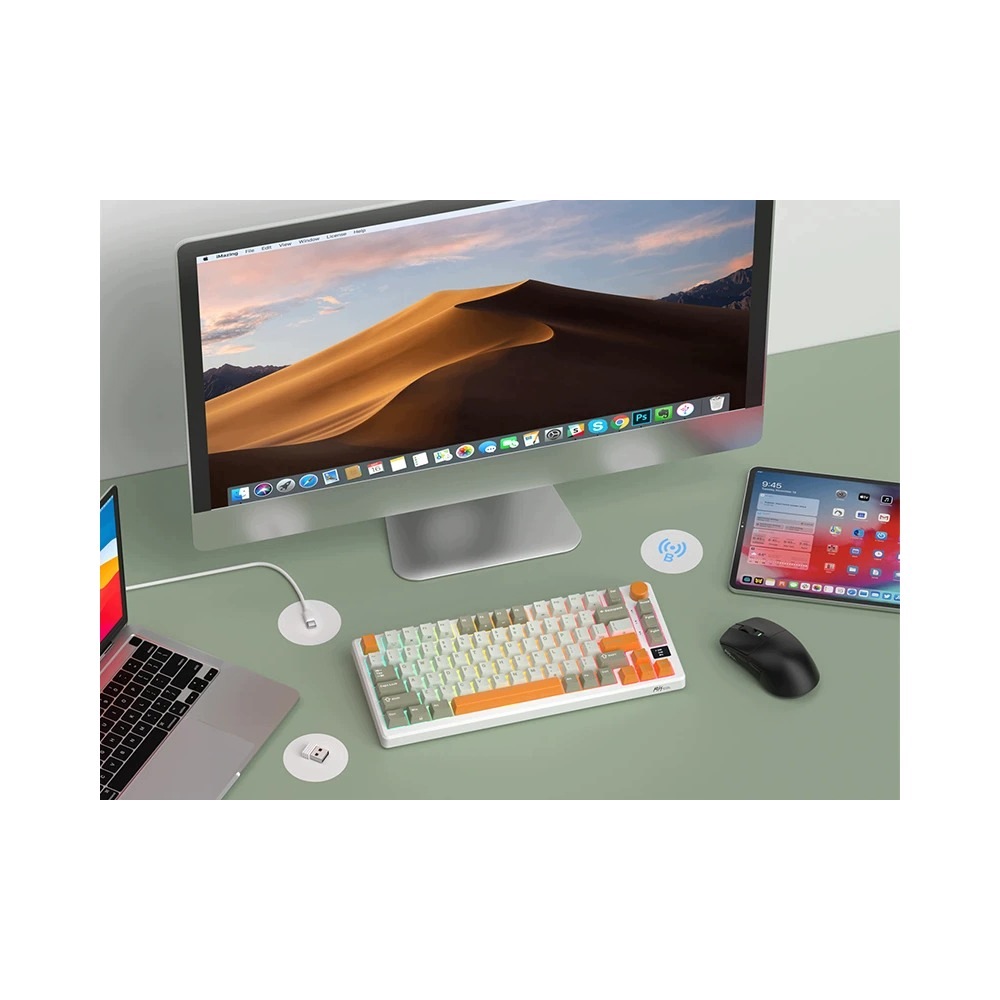 ROYAL KLUDGE RK-M75 Slate Cyan Gaming Keyboard Beige switch — 7