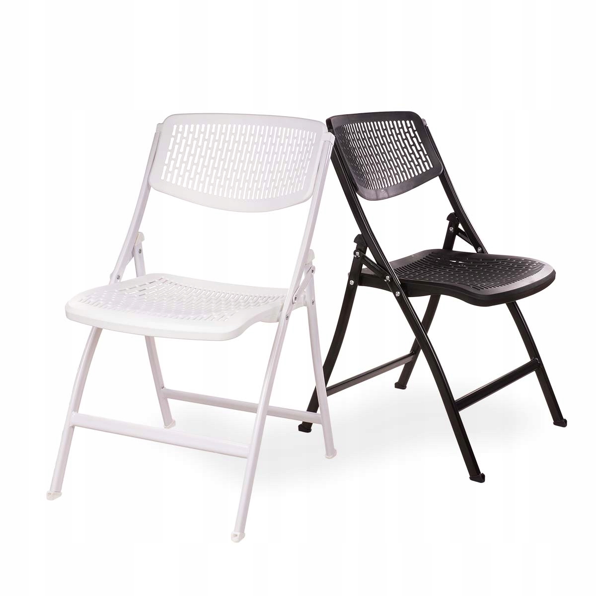 Krzesło składane PRIMO - kolor biały Szerokość mebla 48 cm