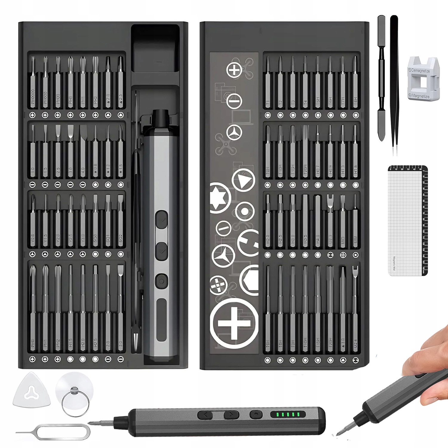 Mini Elektrický Šroubovák 64 Přesných Bitů S2 5 Nastaveními Momentu