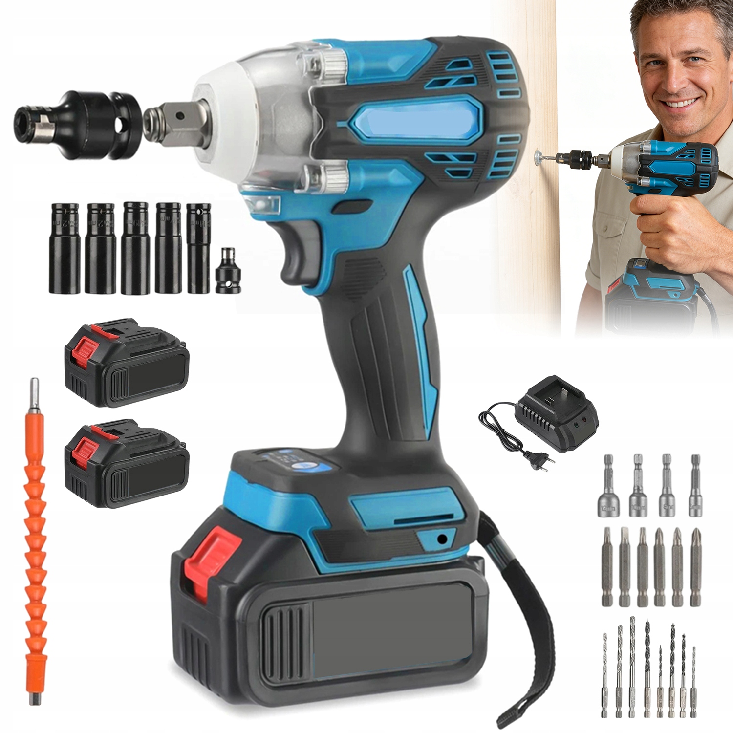 Nárazový Klíč Sada Umožňuje Přesnou A Efektivní Práci 3000 Mah