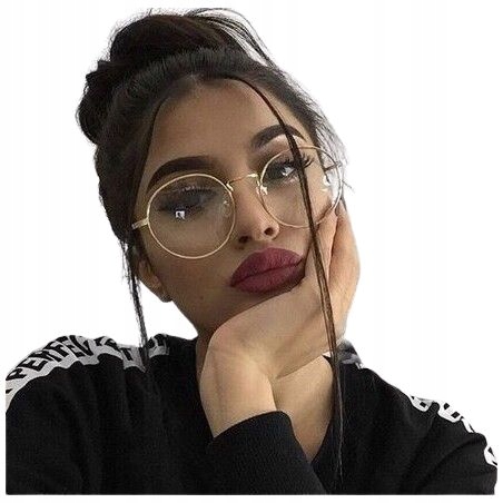 

Okulary Zerówki Okrągłe Lenonki Złote Subtelne