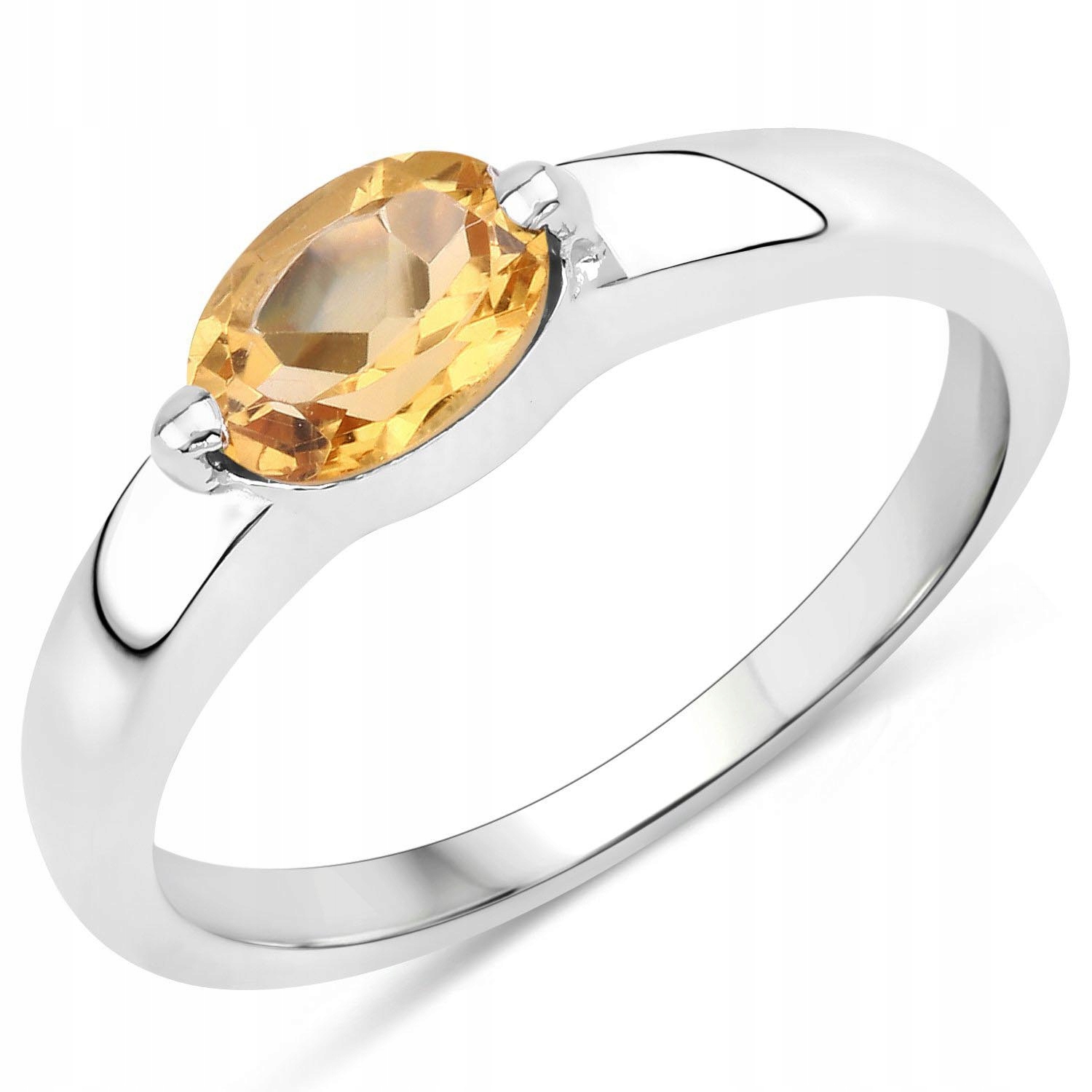 Srebrny Pierścionek Z Naturalnym Cytrynem