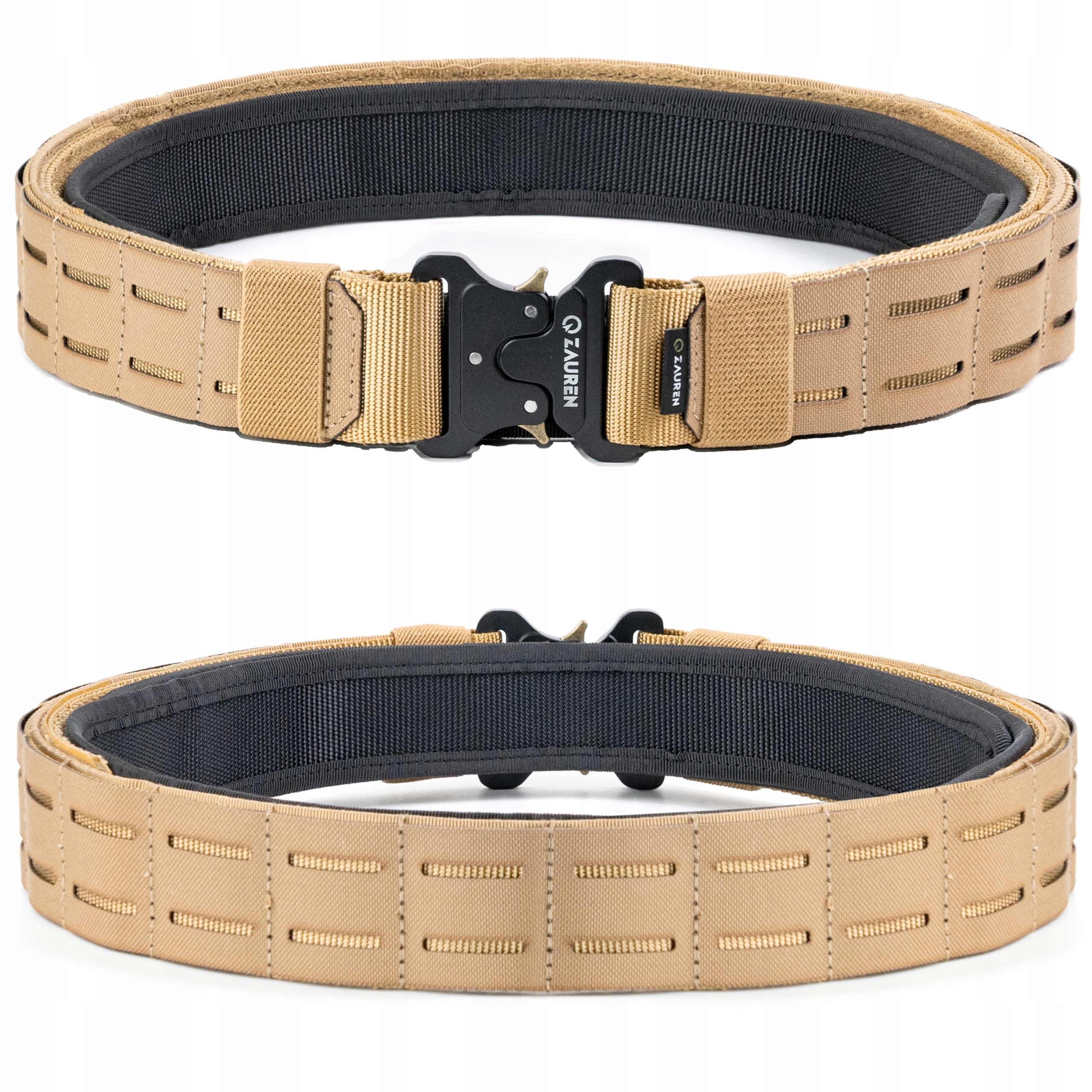 Pas do spodni taktyczny wojskowy Molle podwójny z pasem wewnętrznym khaki