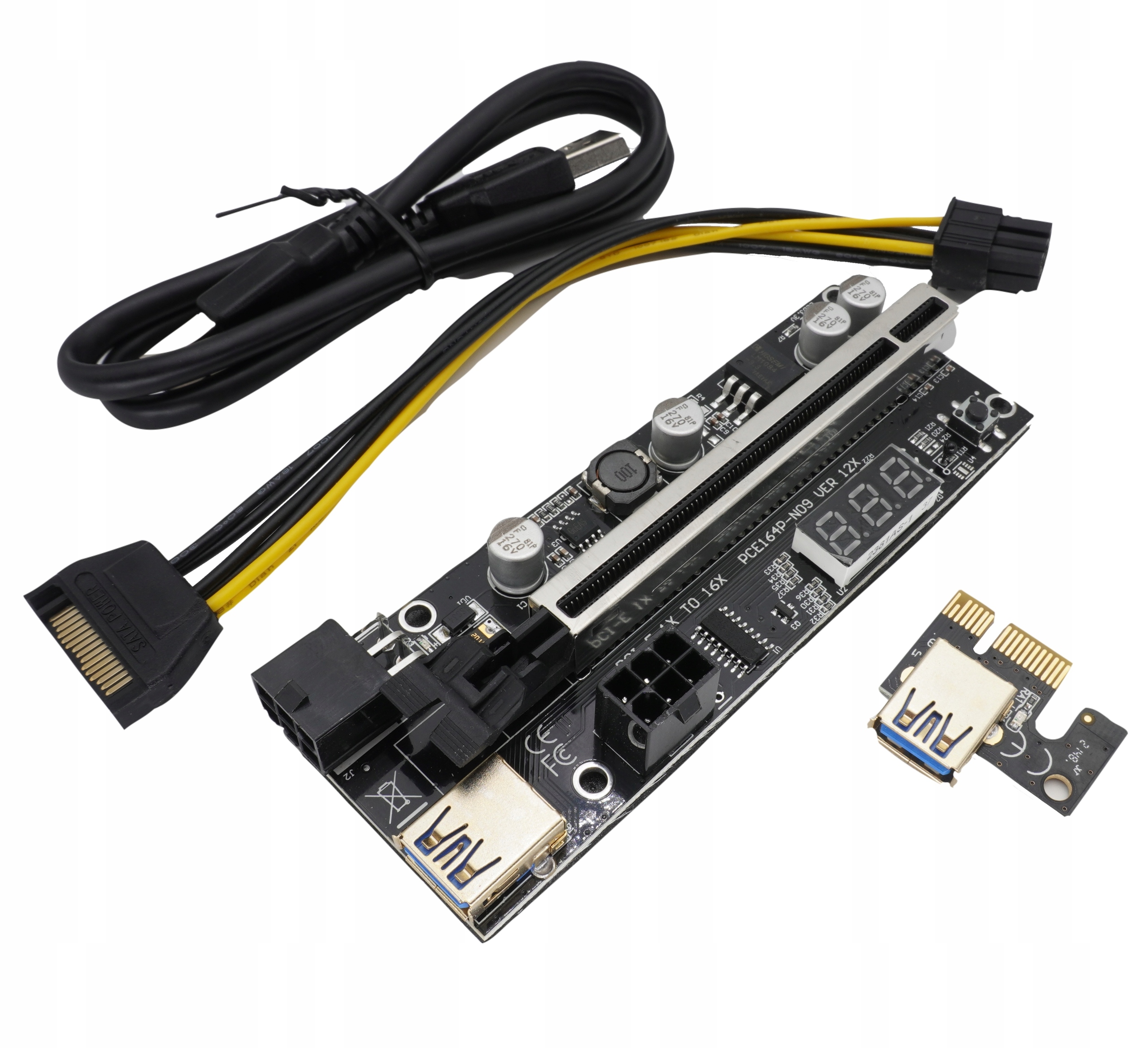 Riser 012X PCI-E 1x-16x USB3.0 czujnik temperatury