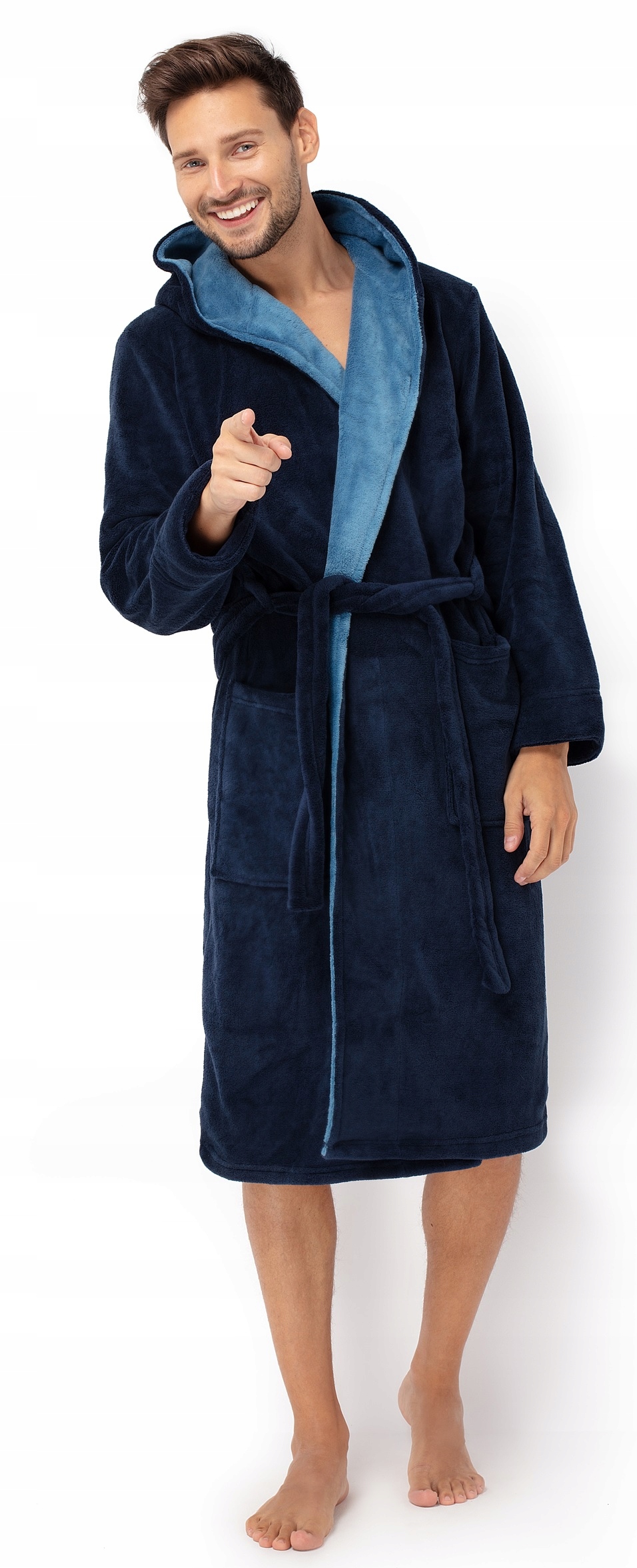

Envie Szlafrok Męski Z Kapturem Adam Navy M/L