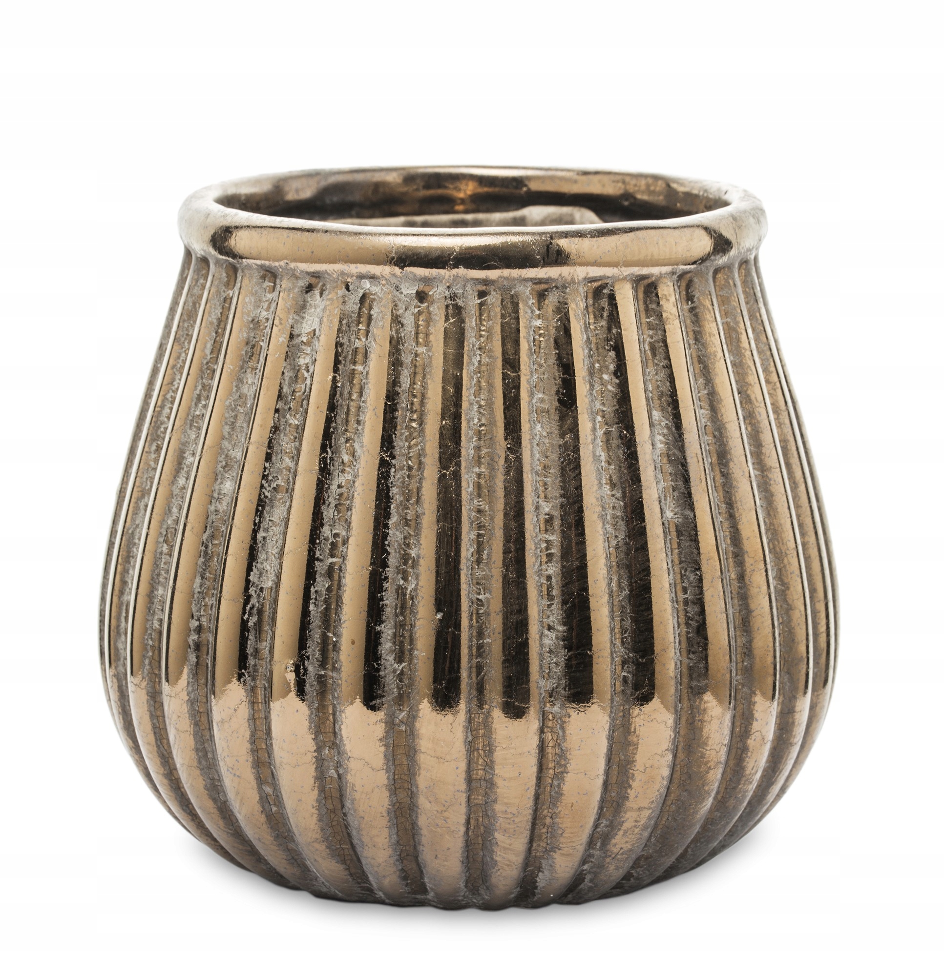 

Doniczka Osłonka Ceramiczna Wazon H14 CM Złota