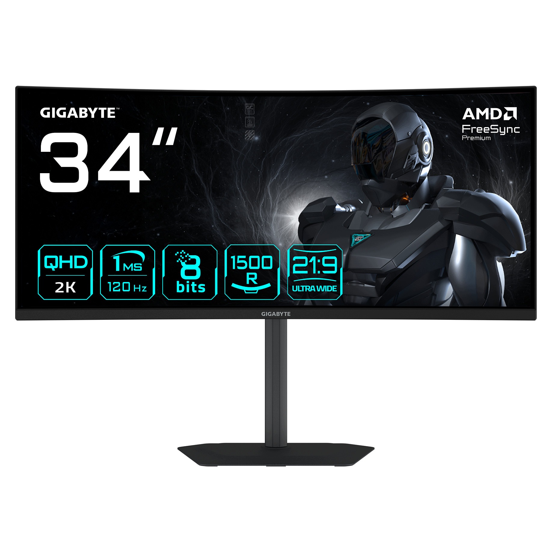 Led monitor Gigabyte GS34WQCA 34" 3440 x 1440 px Va