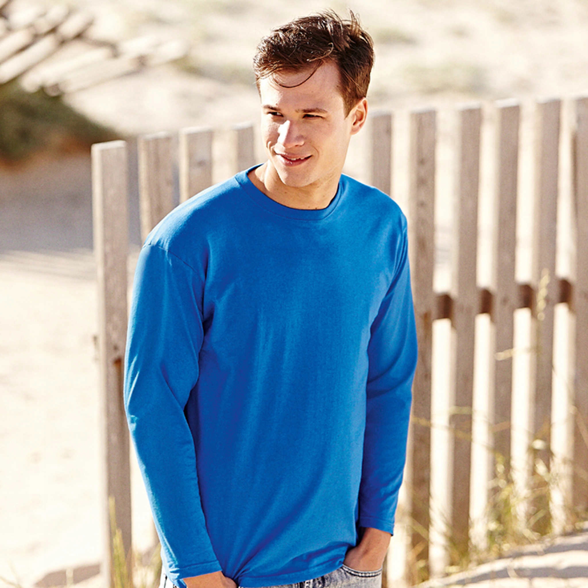 Koszulka Fruit of the Loom długi rękaw Niebies XXL Płeć mężczyzna