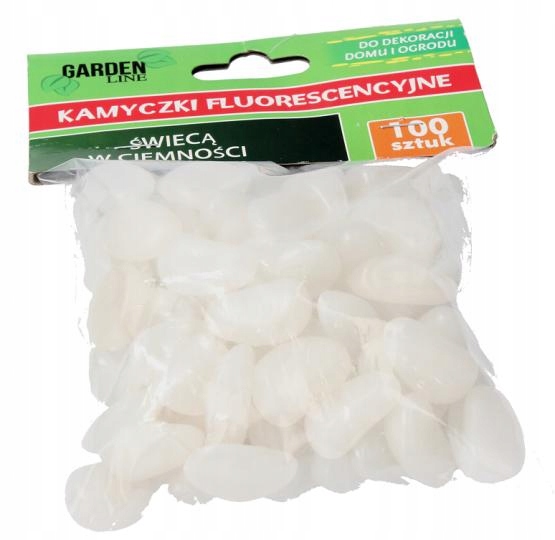 

Kamyki fluorescencyjne świecące 100szt Białe