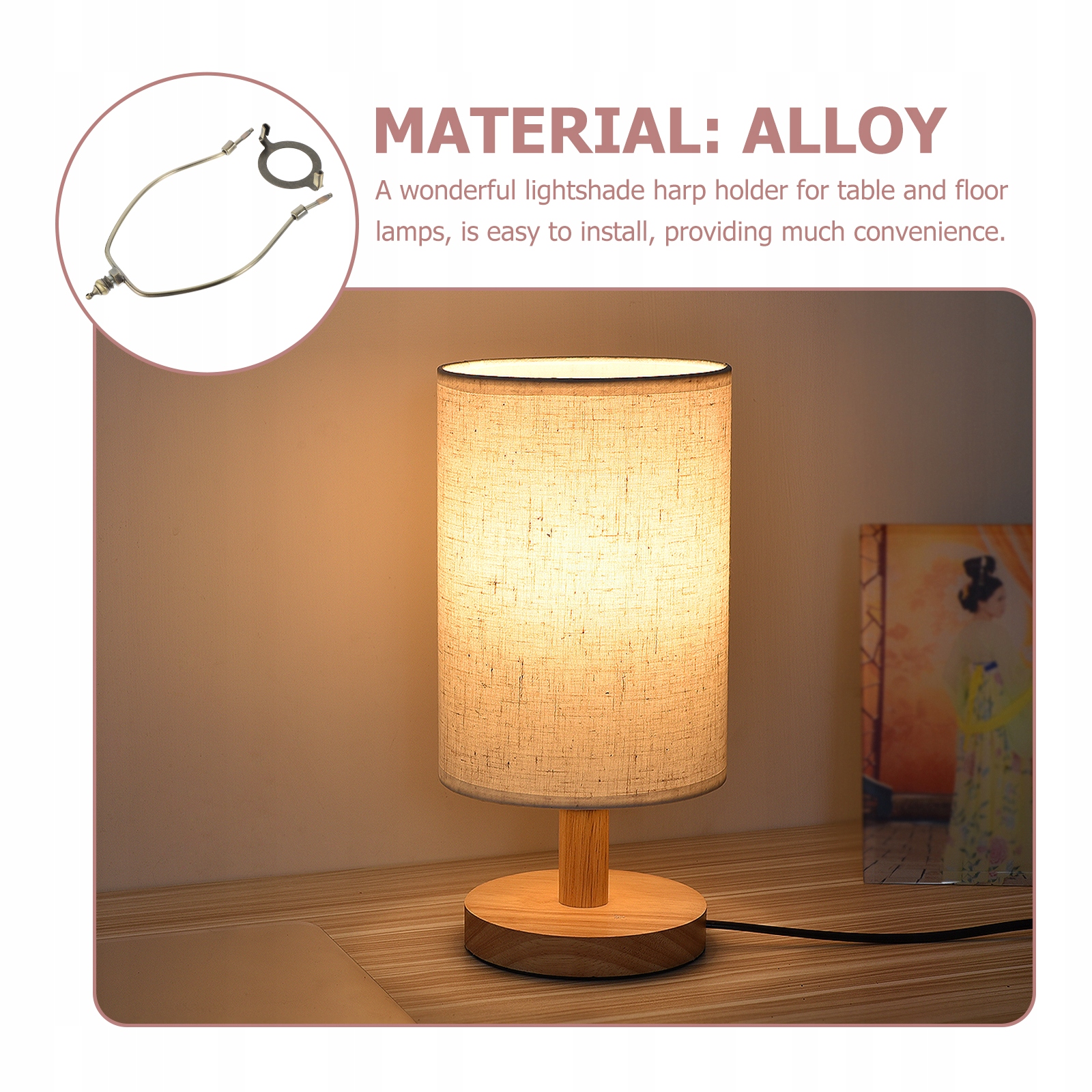 METALOWE WSPORNIKI KLOSZ ZACISK DO ŻARÓWKI LAMPA Długość 2.4 m