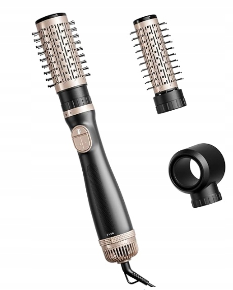 Obrotowa szczotka z ciepłym powietrzem, 3 w 1, okrągła suszarka do włosów