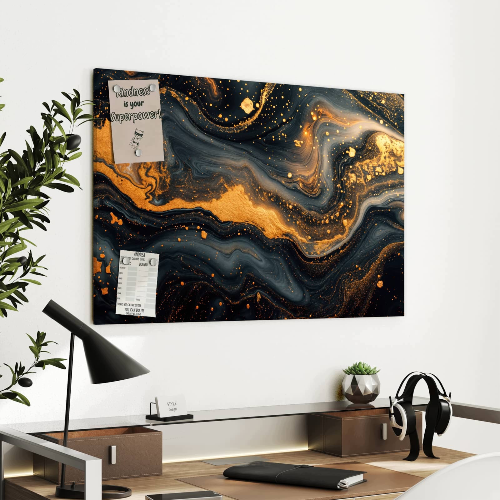 Magnetická tabule Abstraktní Vír 90 × 60 cm