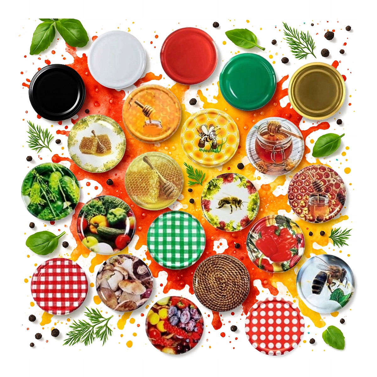 150 x Víčko Fi 82 Šroubovací Uzávěry Na Sklenice Barvy