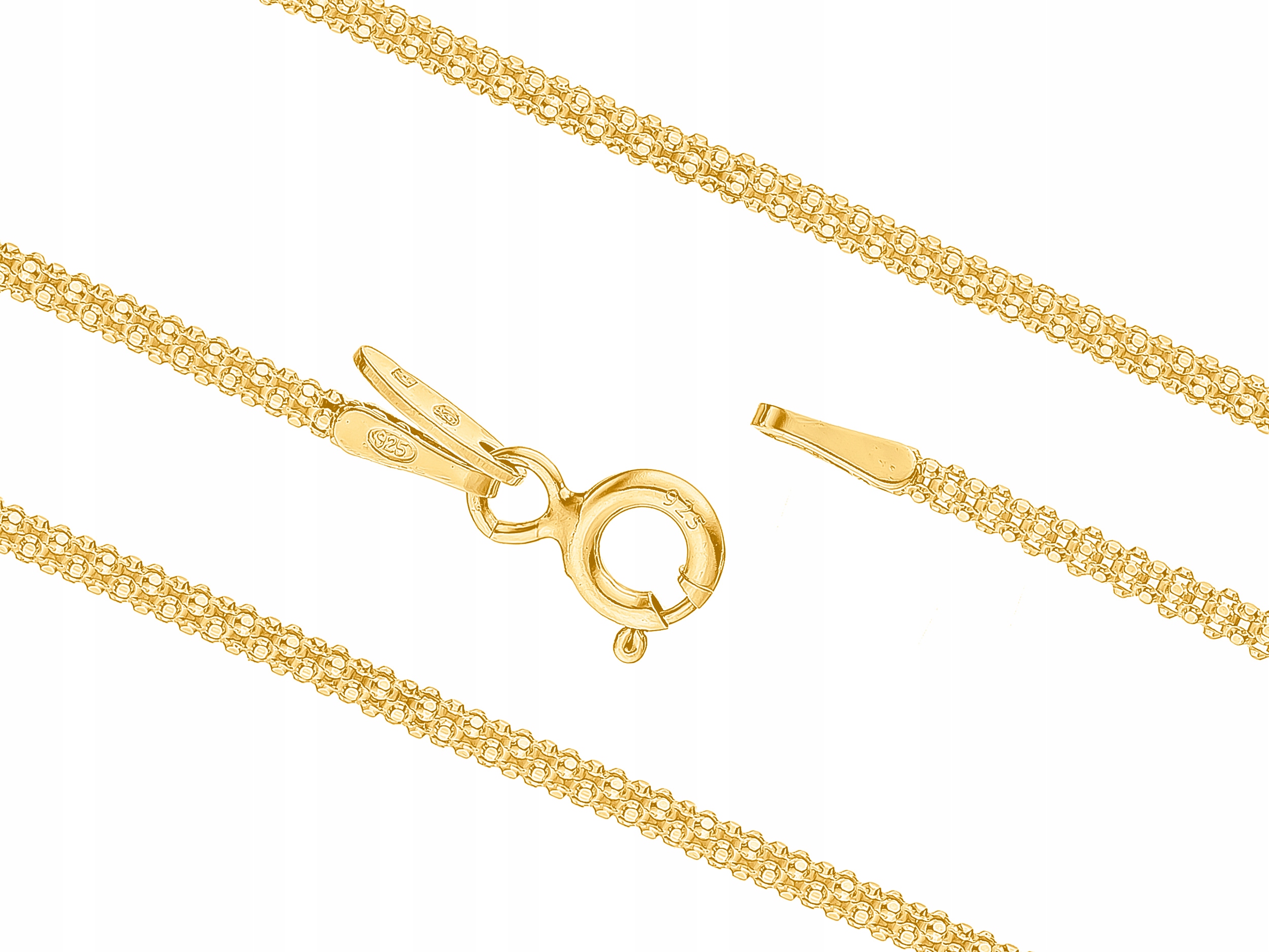 Krátký stříbrný pozlacený dámský Řetízek Popcorn 1,7 mm Coreana Stříbro 80 cm