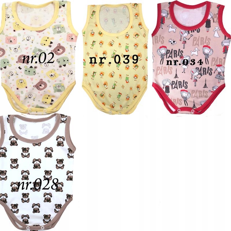 Body NA NARAMKACH 100% bawełna POLSKIE 116 cm Rękaw bez rękawów