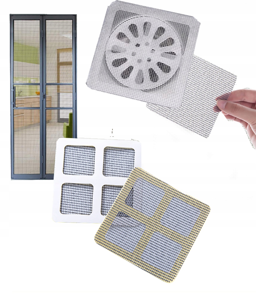 WYTRZYMAŁA TAŚMA naprawcza SAMOPRZYLEPNA DO NAPRAWY MOSKITIERY kwadrat 2szt