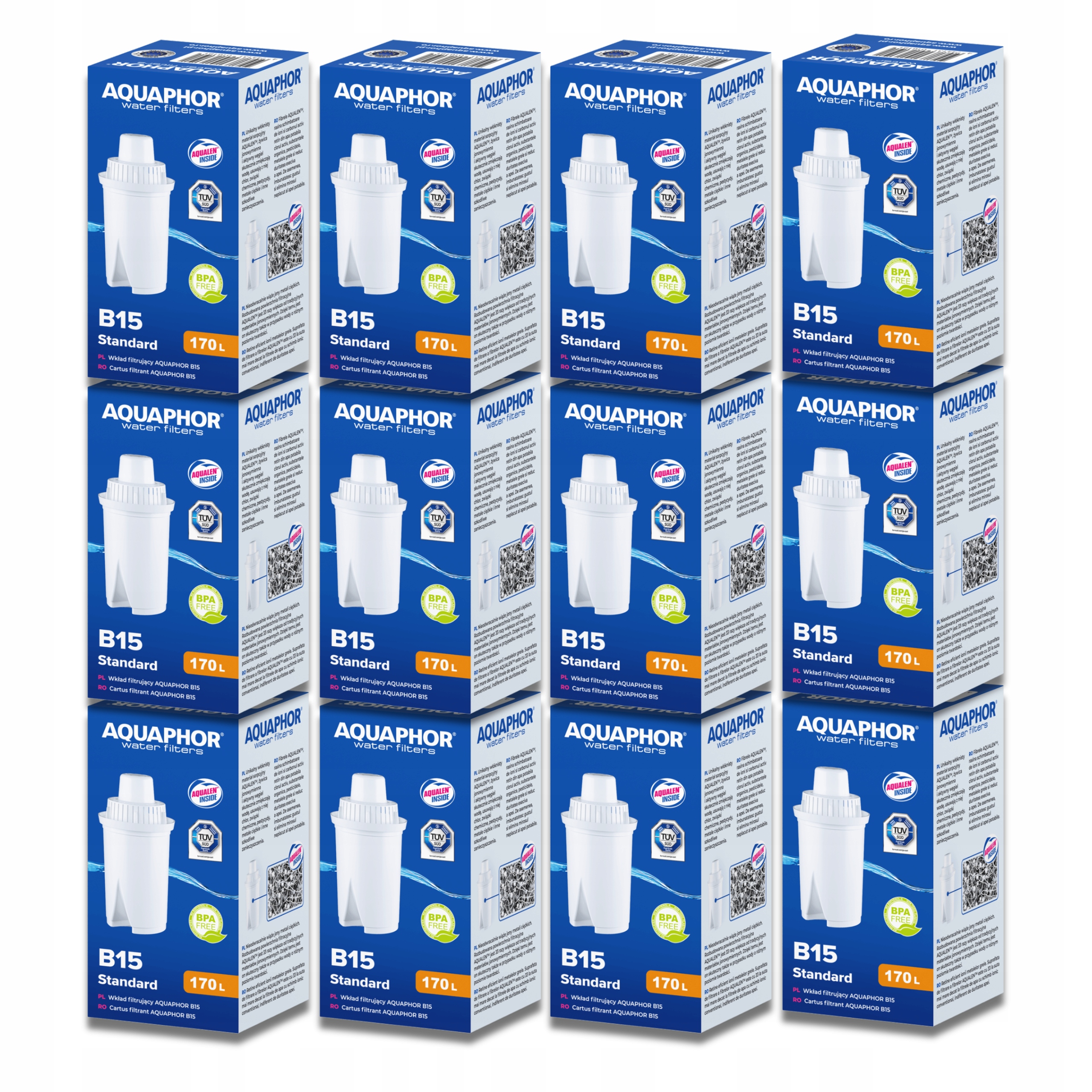Filtrační vložka vody do konvice Aquaphor B15, B100-15 Standard 12 ks