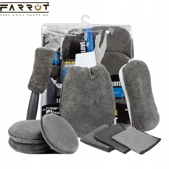 KOMPLET ZA PRANJENJE AVTOMOBILA 9-DELNA GOBICA ZA ČIŠČENJE AVTOMOBILA ROKAVICA ZA DETAILIRANJE