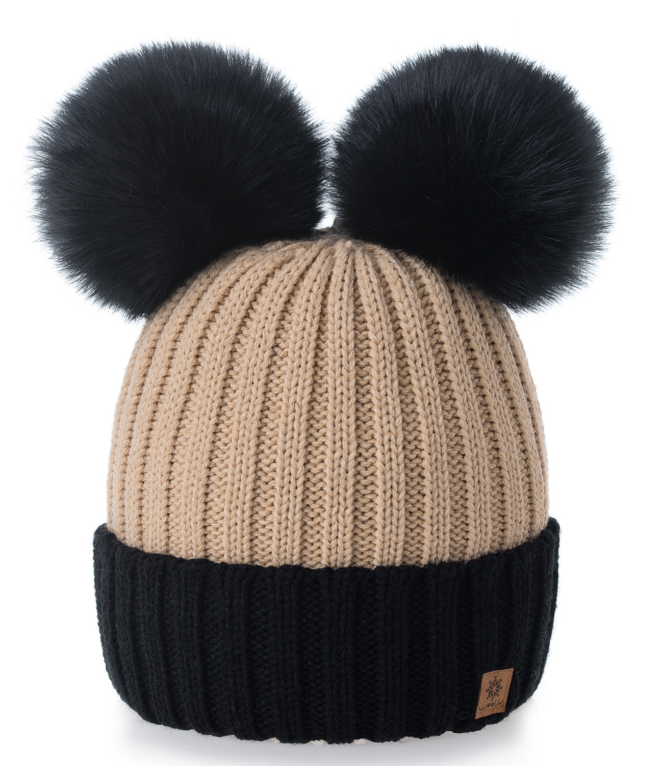 Zimowa CZAPKA CIEPŁA z dwoma pomponami Woolk Marka inna
