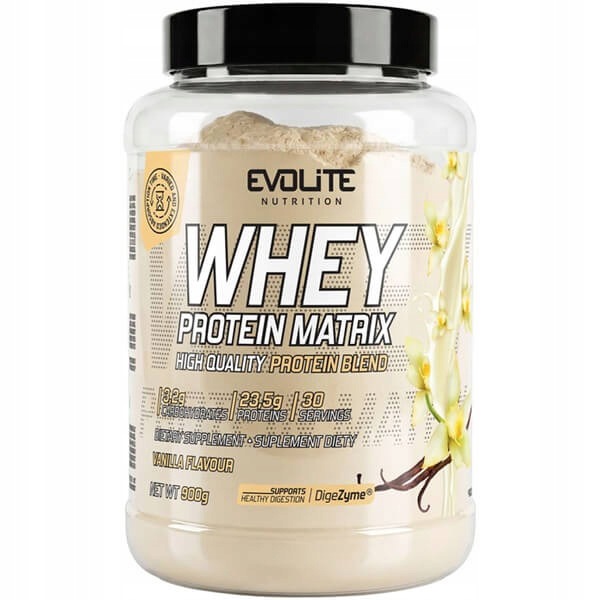 Evolite Whey Protein Matrix – bílkoviny 4 frakce enzymy 900 g vanilka