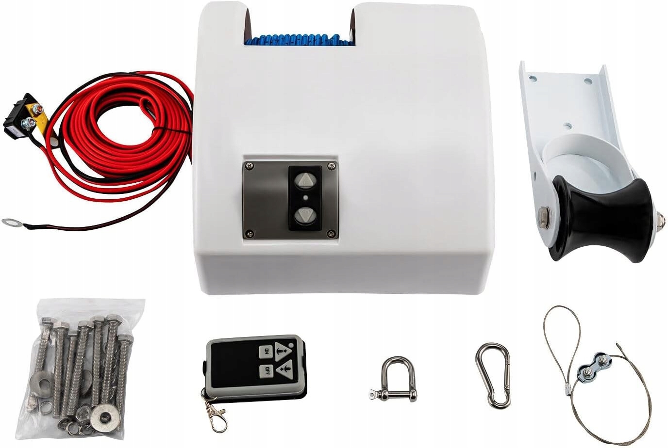 WINDA KOTWICZNA ELEKTRYCZNA Z PILOTEM KOTWICA MAX 45 LBS 20 KG Marka Motowodniak