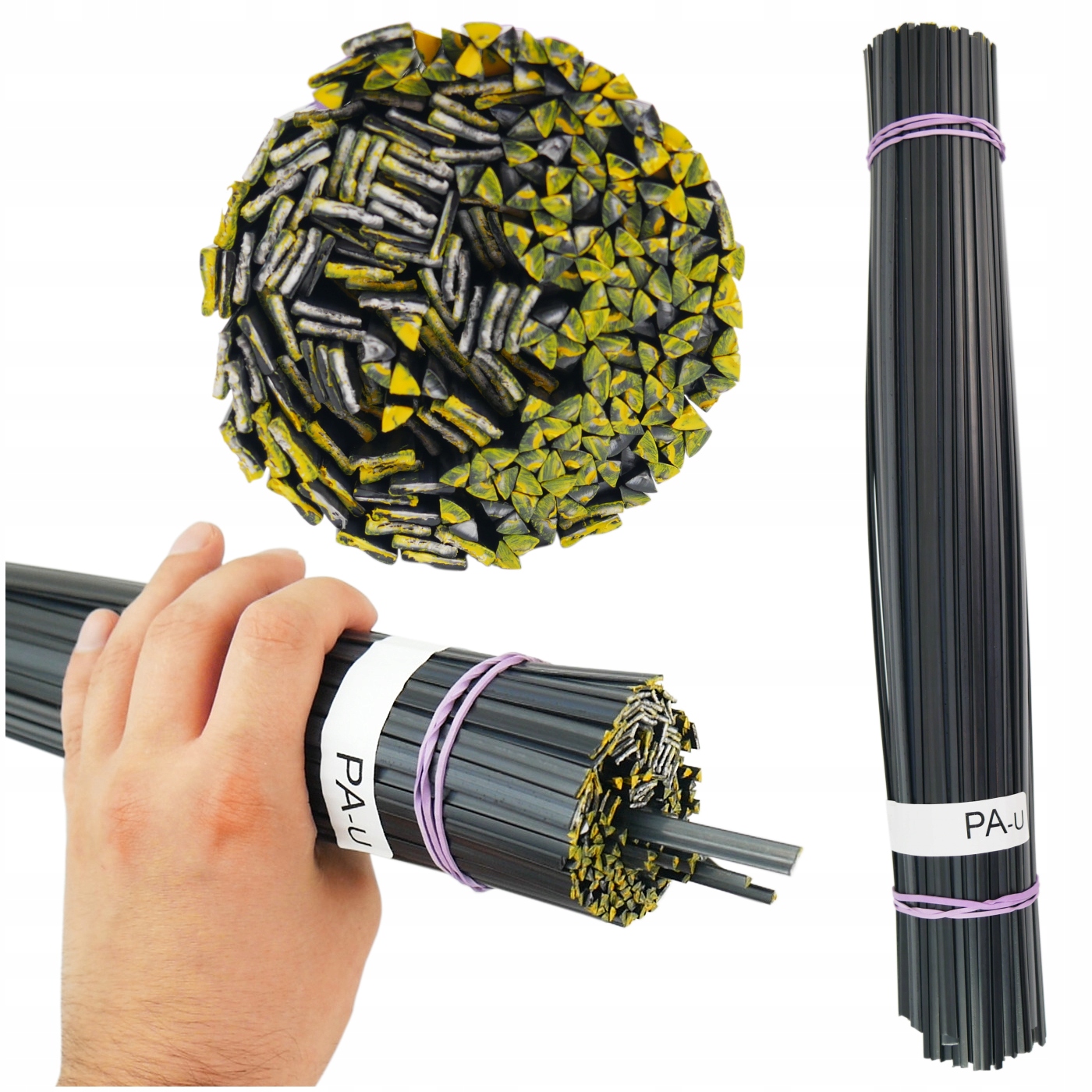 Spojovací Materiál pro svařování plastů Pa-u Pau Pa/u 1 kg MIX trojúhelníkových proužků Spojovací Materiál