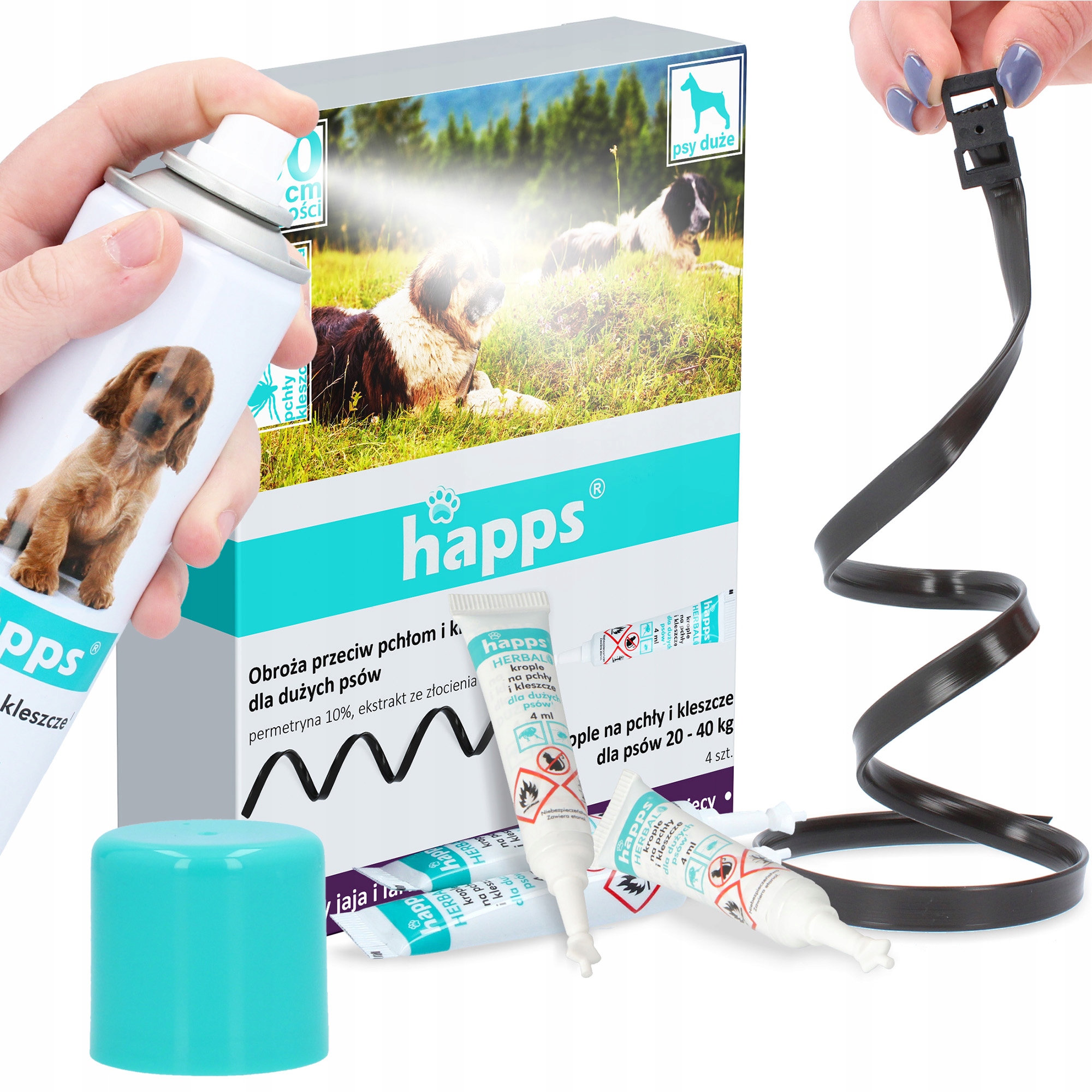 Levně Obojek Kleště Psa 60cm Kapky Blechy Sprej proti Blechám Domu Budy 250 Kd