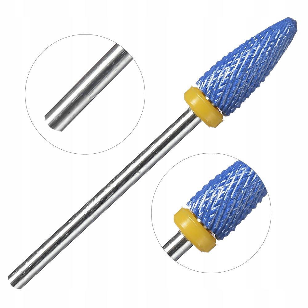 FREZ CERAMICZNY STOŻEK HYBRYDA ŻEL AKRYL ŻÓŁTY