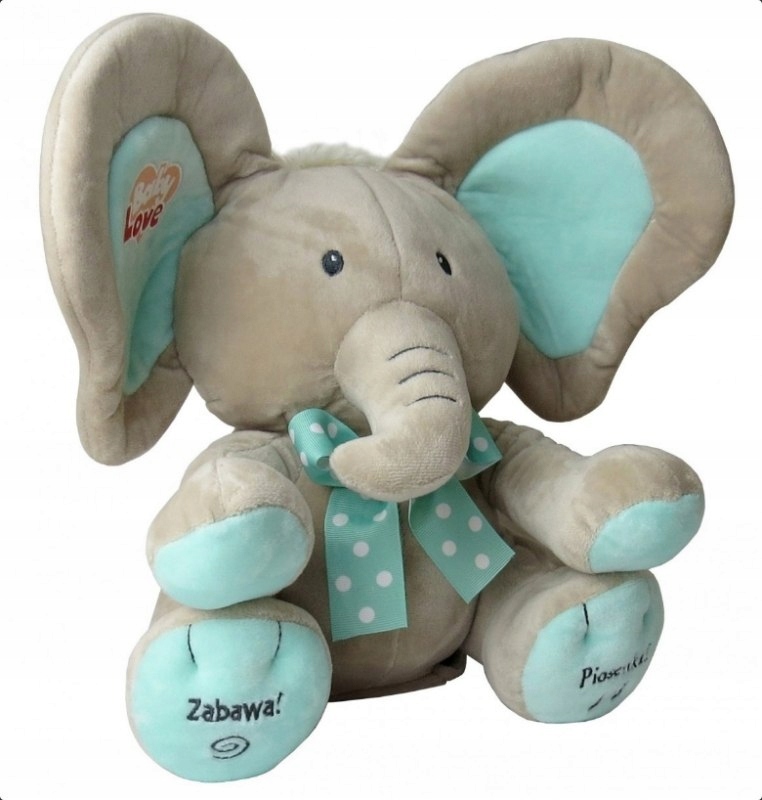 SŁONIK A KUKU BEŻOWO-MIĘTOWY 24CM   6508