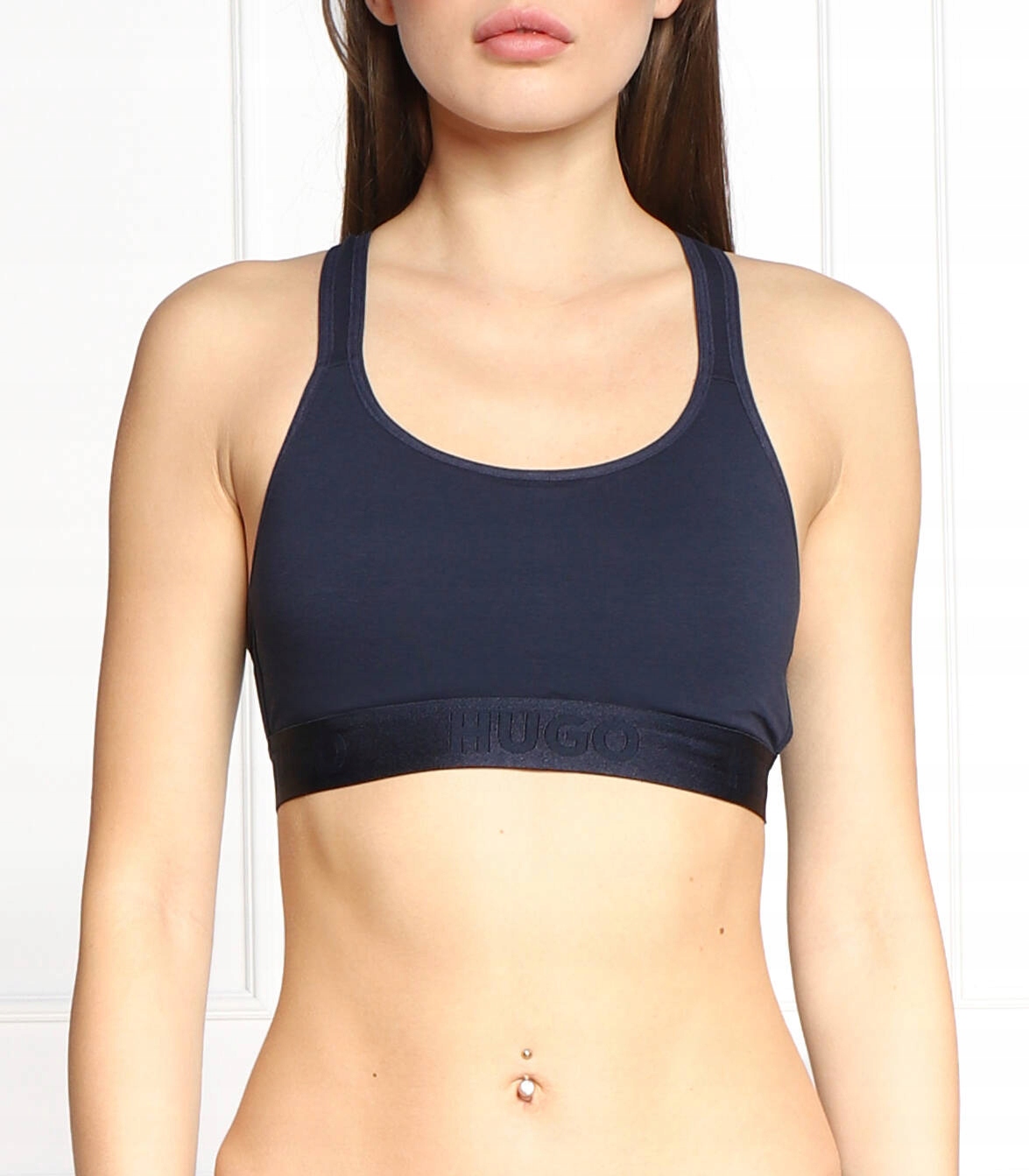 Hugo Tmavě Modrá Bavlněná Měkká Sportovní Podprsenka M 6FA