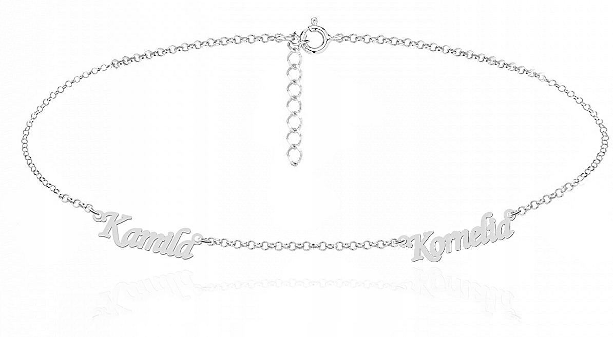 Naszyjnik Imię Dwa Imiona Dowolne Słowo Srebro Dla Mamy Pryjaciółki