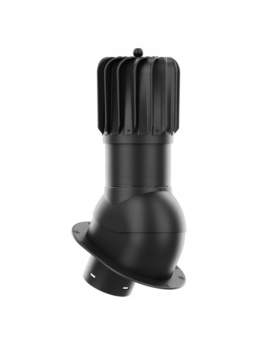 Ventilačný krb Krono Plast Rotoline 150 mm podlhovastý čierny