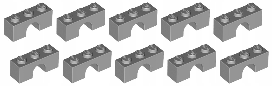 

Lego łuk mostek 1x3x1 j. szary 10 szt 4490 Nowy