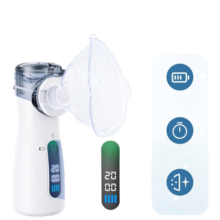 NEBULIZATOR PRZENOŚNY KOMPAKTOWY DO DOMU I PODRÓŻY Z 2 MASKAMI