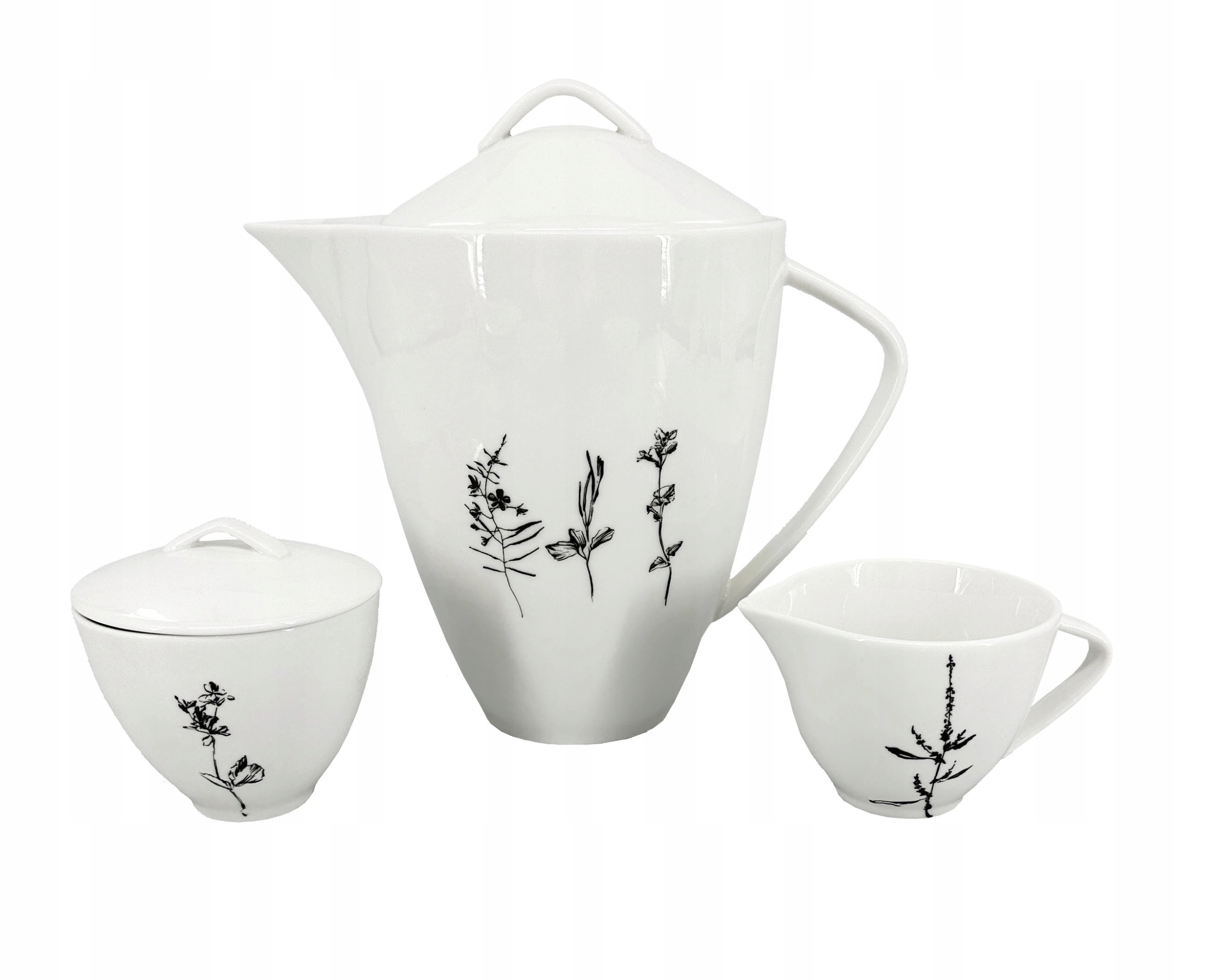 Čajová porcelánová súprava Wild (Kanvica 1600ml, mliečenka 150ml, cukornička