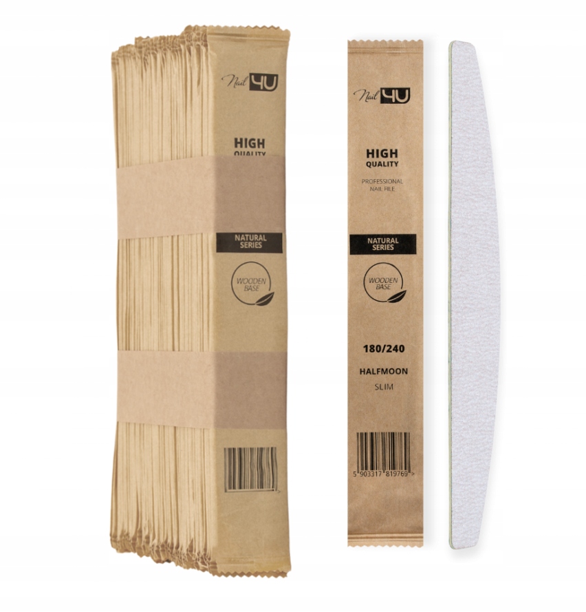 Slim Natural Pilnik Do Paznokci Półksiężyc 180/240 Opakowany