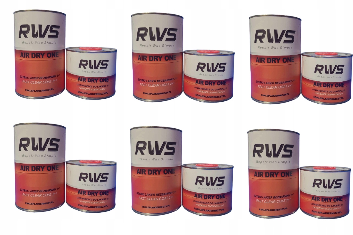 LAKIER BEZBARWNY RWS AIR DRY ONE FAST CLEAR COAT 2:1 9000ml 120min w 20c