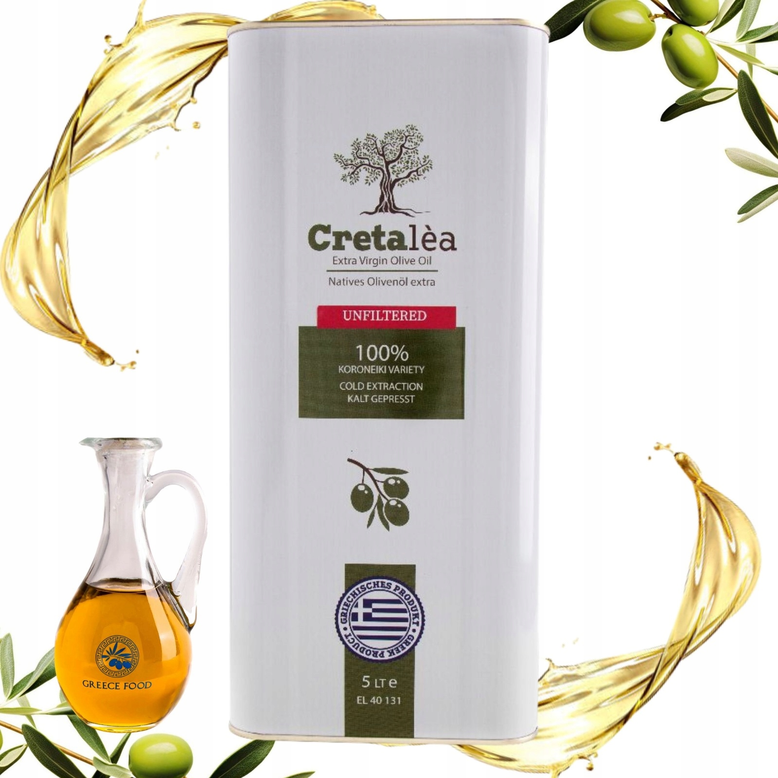 Levně Extra panenský olivový olej Vigrin 5 l Řecká nefiltrovaná sklizeň 2024 láhev