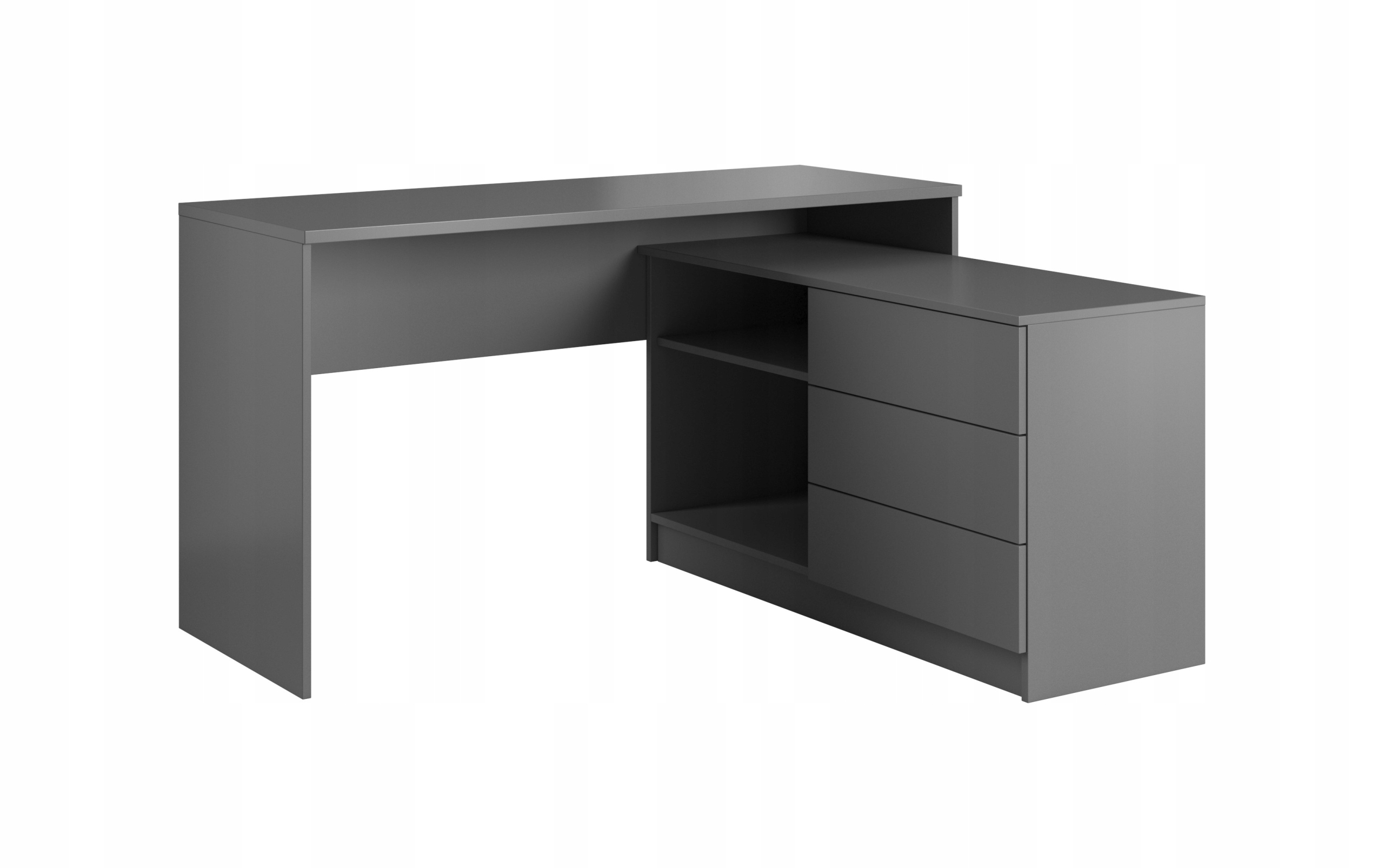BIURKO uniwersalne 138 cm z szufladami GRAFIT Kolor mebla grafit