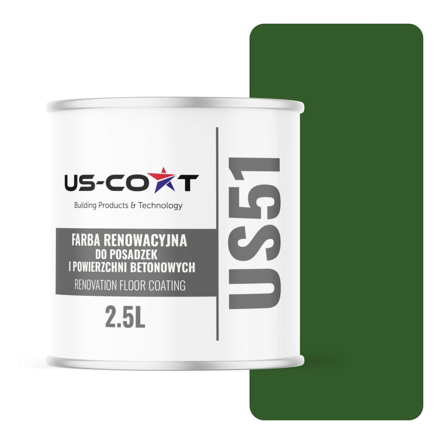Farba Na Renováciu Betónových Podláh Zelená Listová RAL6002 Saténová 2,5 L