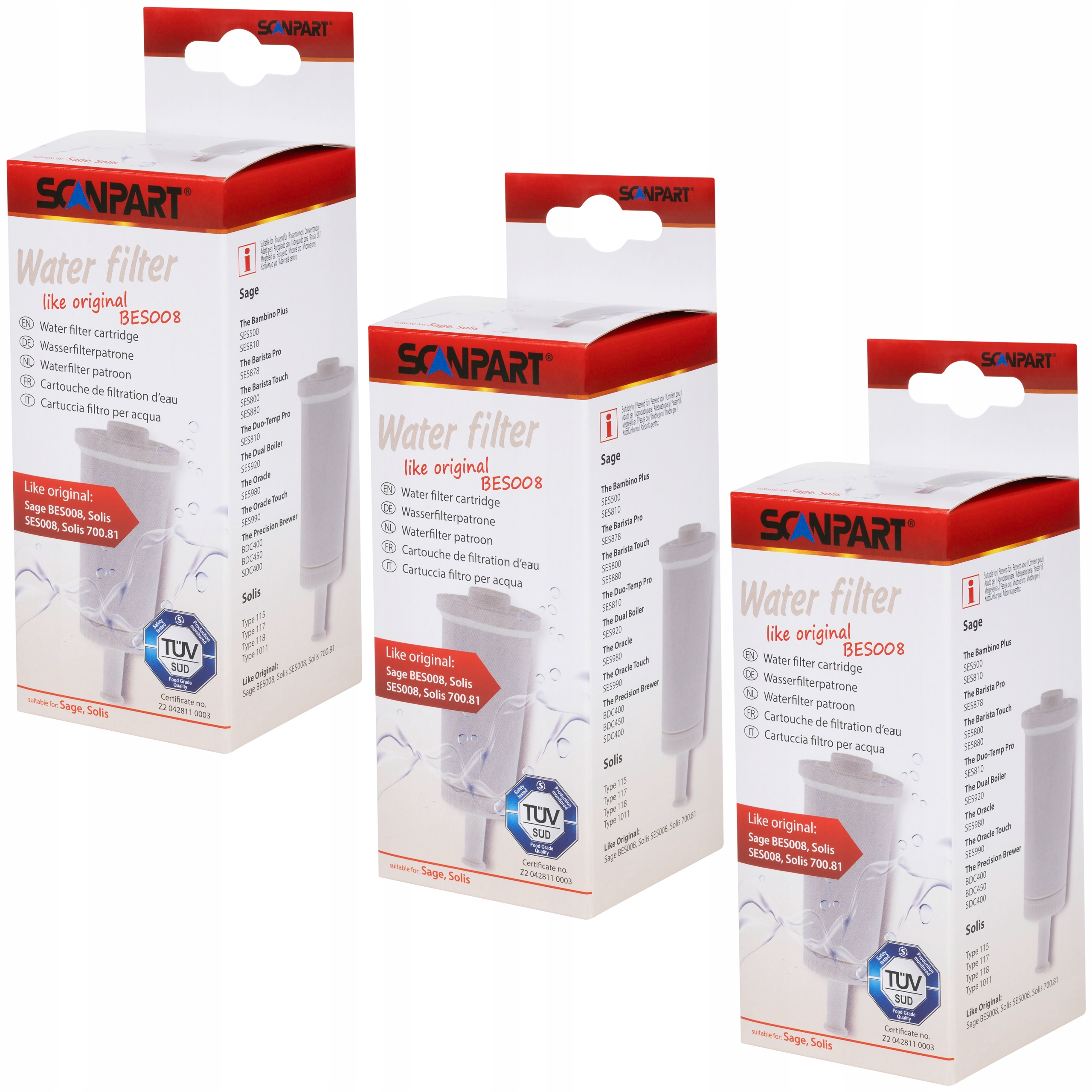 

3xFILTR Do Wody Ekspresu Sage Barista Solis BES008