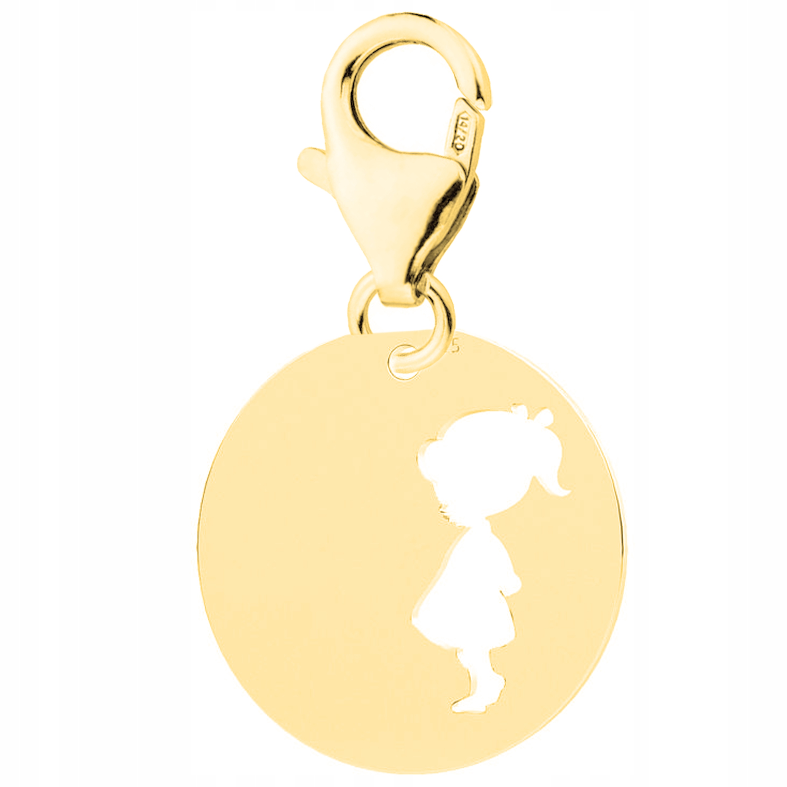 Zlatý přívěsek visací Holčička stříbro 925