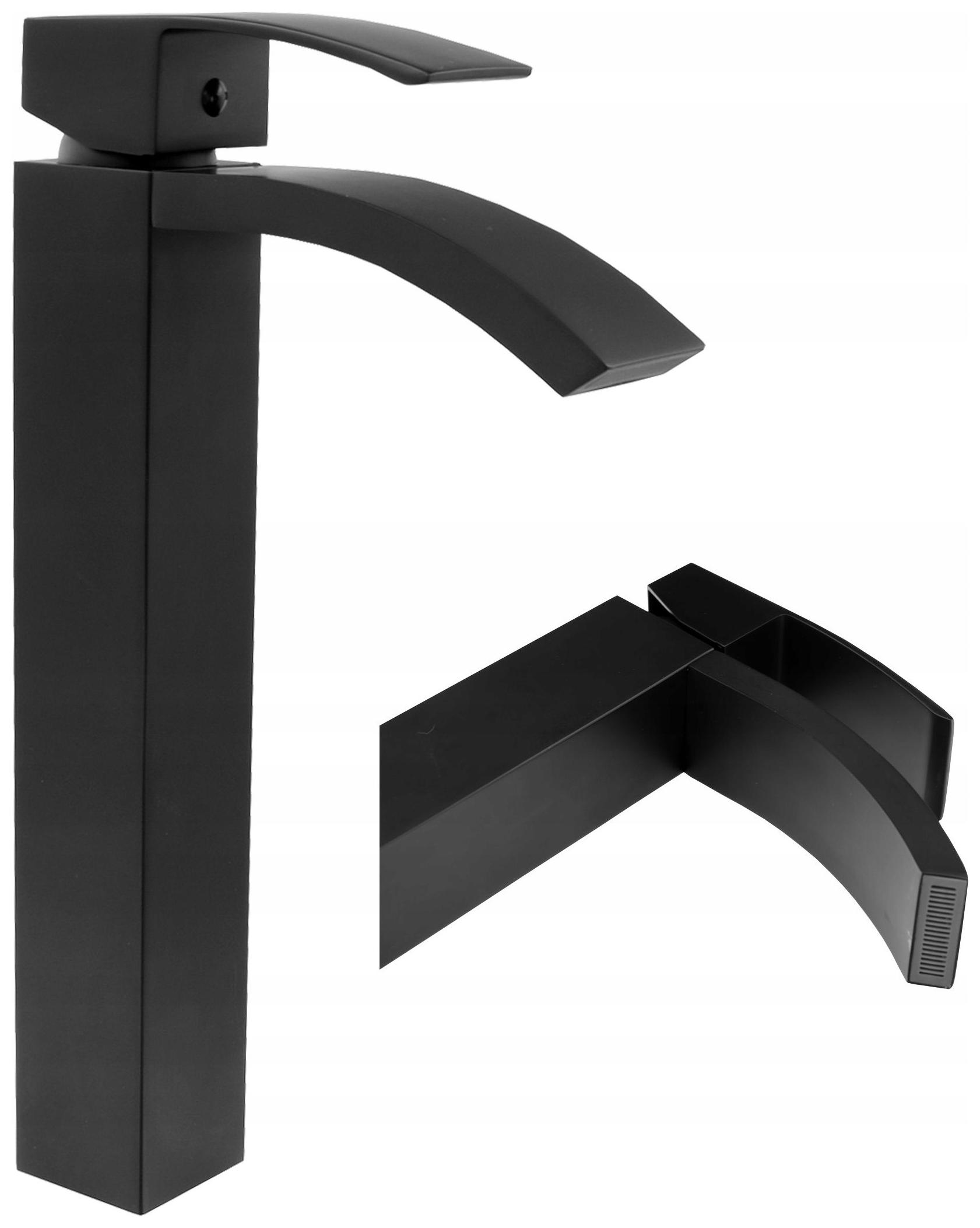 Kaskáda Černá Umyvadlová Baterie Na Desku Vysoká