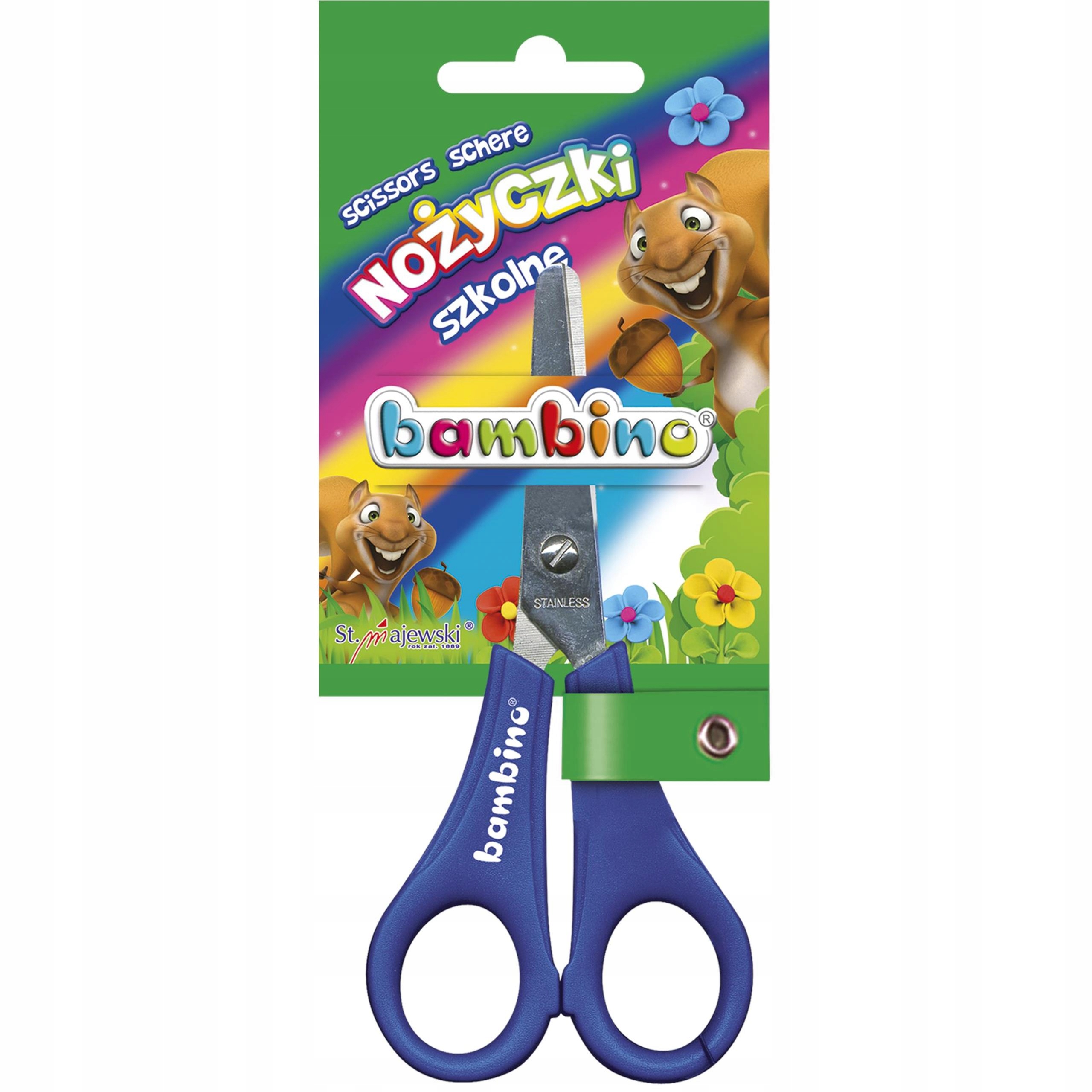 NOŻYCZKI BAMBINO Z PODZIAŁKĄ SZKOLNE BEZPIECZNE