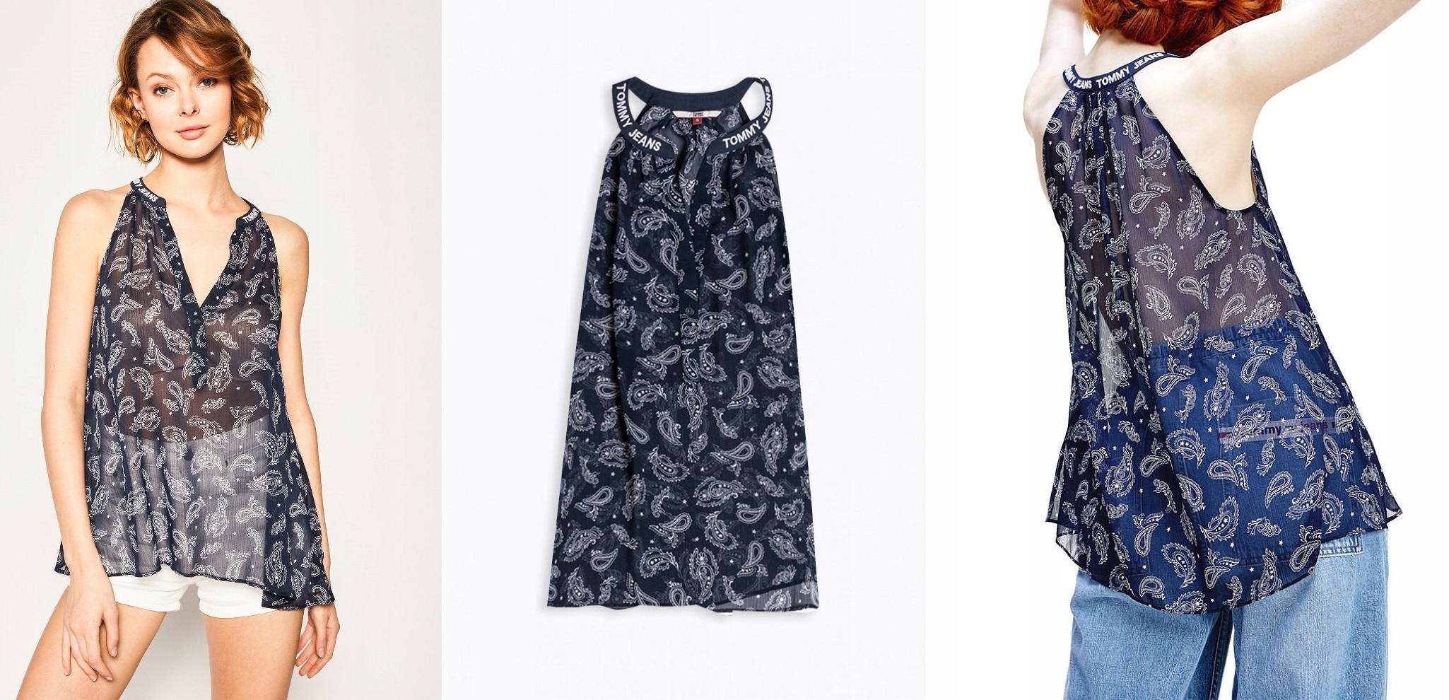 

Tommy szyfonowa bluzka Tjw Racer Neck Top Paisley