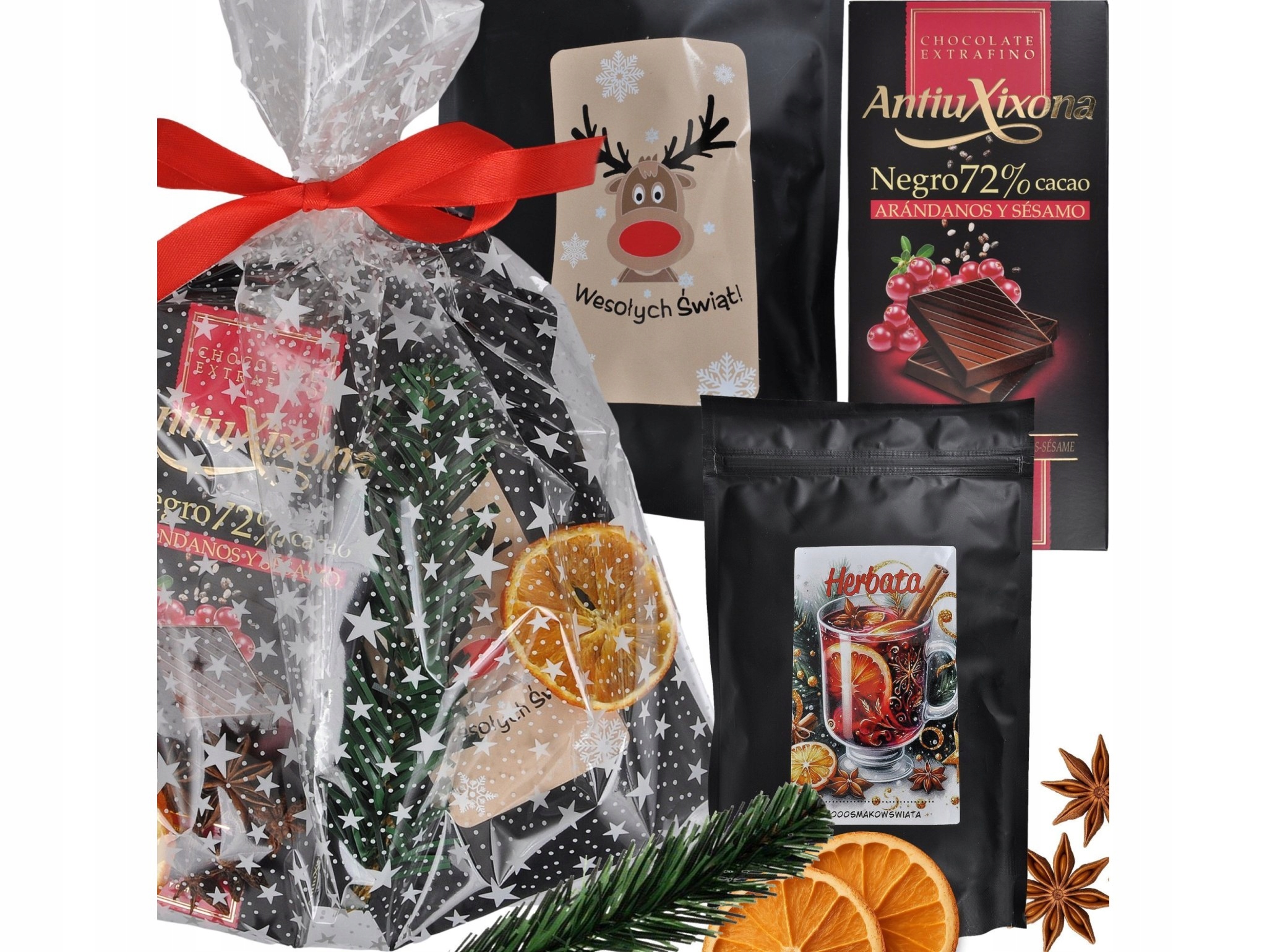 Dárková sada vánoční čaj káva čokoláda dárek k Vánocům